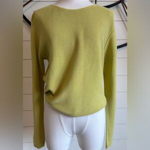 Peter Carol Vintage Knitwear Classic Pullover Sweater in Pistachio 100% Cotton S